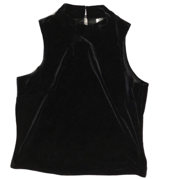 Vintage Tops - 90s high neck velvet crop top